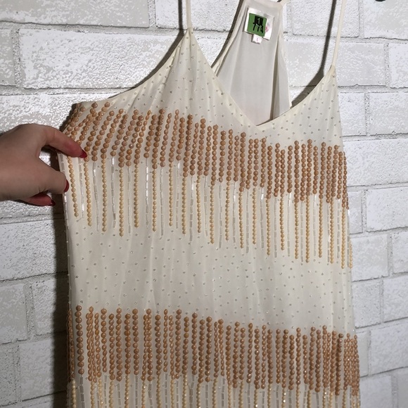 Parker White Beaded Embellished Cami dress - Picture 6 of 11